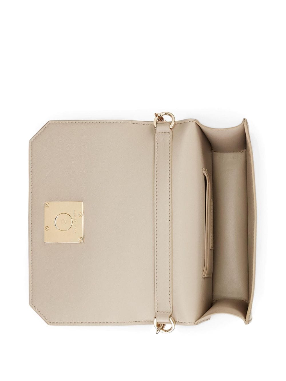 Shop Ralph Lauren Mini Logo-plaque Leather Crossbody Bag In 中性色