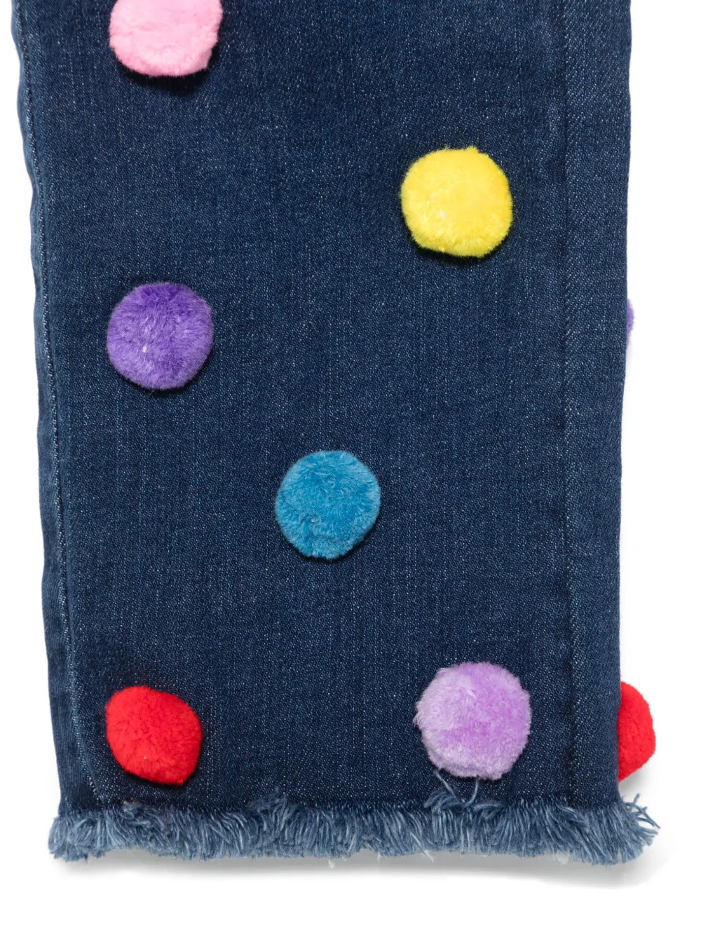 Stella McCartney Kids Jeans met pompon detail Blauw