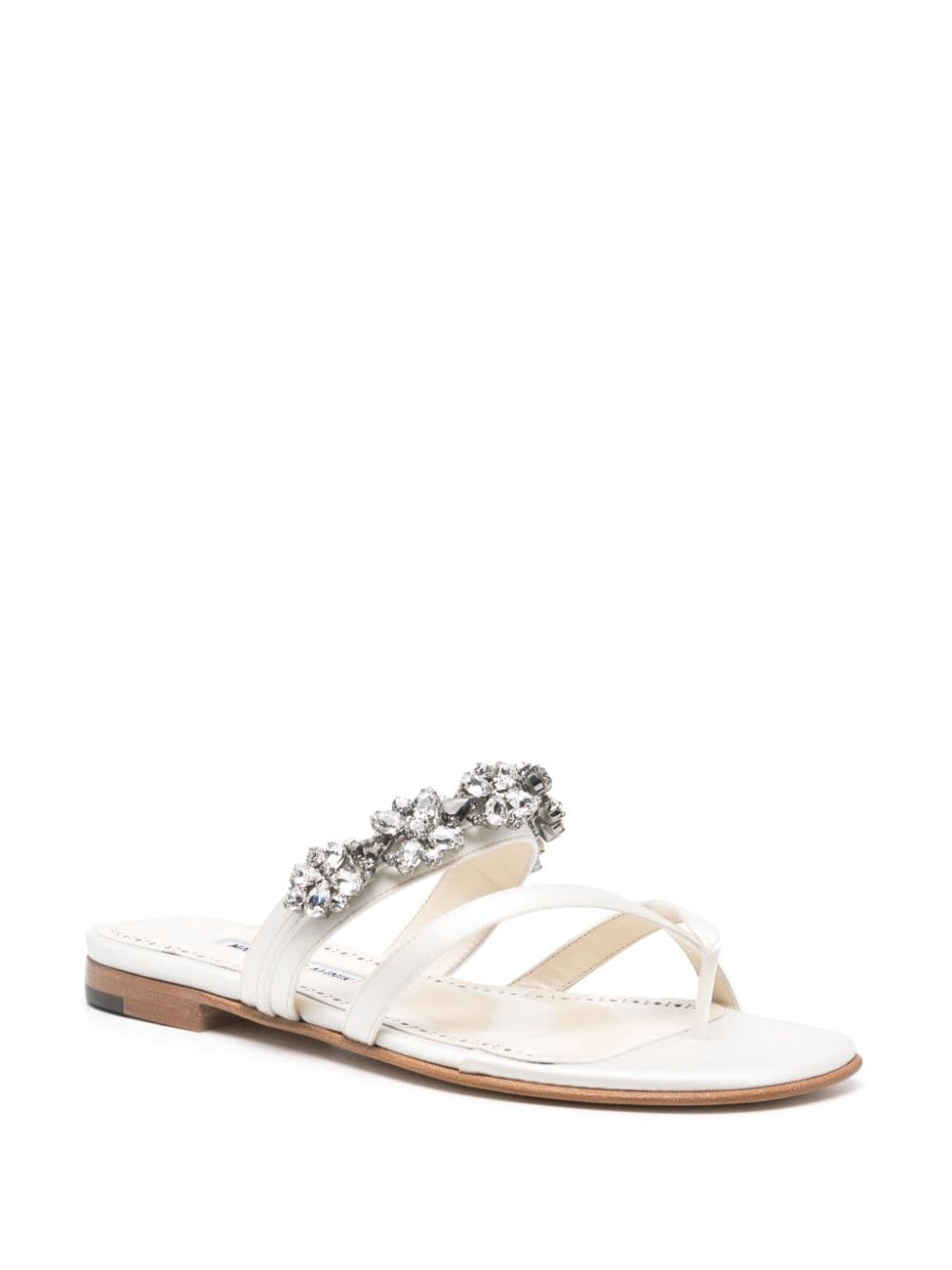 Shop Manolo Blahnik Perlusa Sandals In White