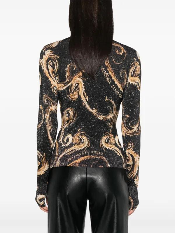 Versace Jeans Couture Chromo Couture-print Sweater | Black | FARFETCH