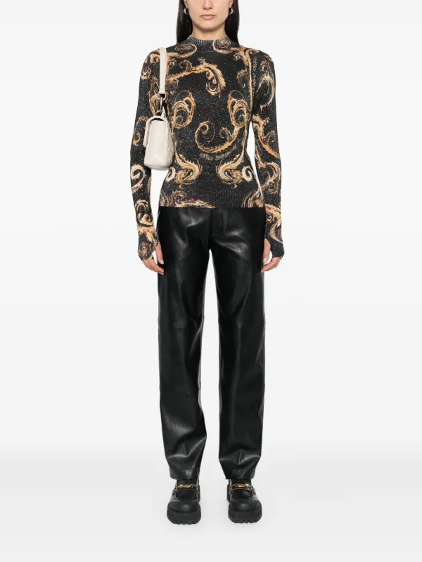 Versace Jeans Couture Chromo Couture-print Sweater | Black | FARFETCH