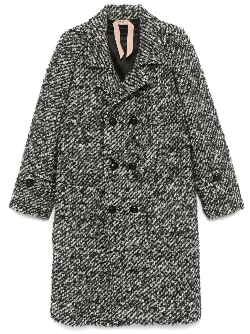 Nº21 bouclé coat – Black