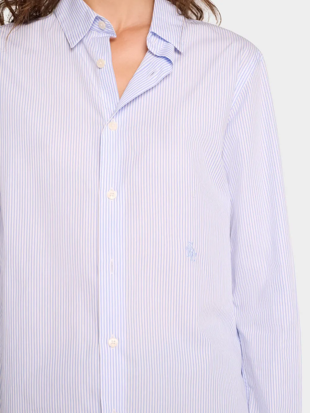 Sporty & Rich Gestreept blouse Blauw