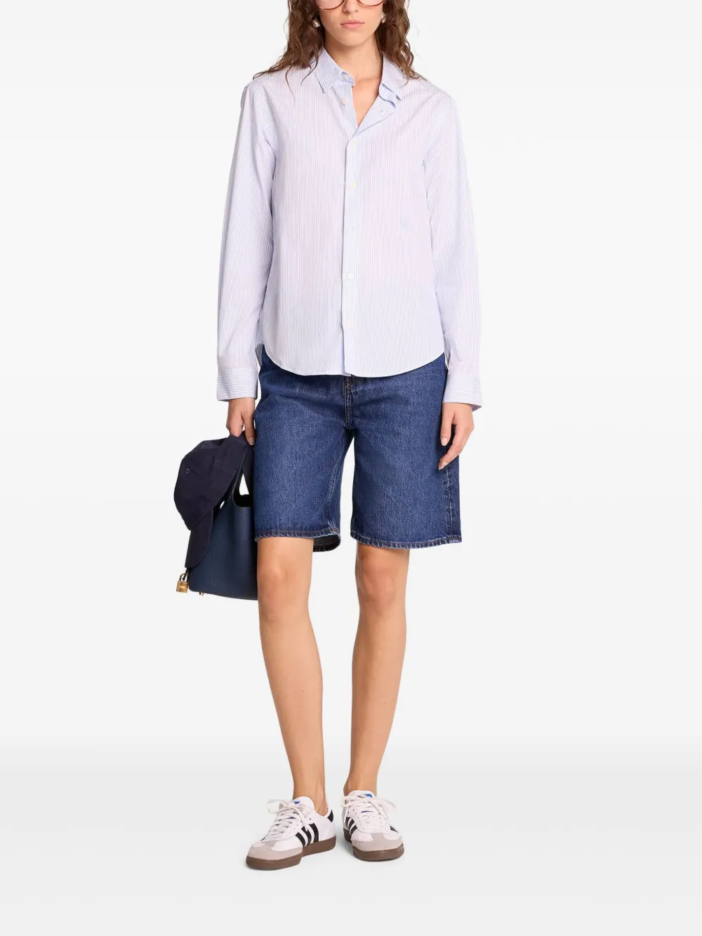  Sporty & Rich Striped Button-up Shirt - Blue 