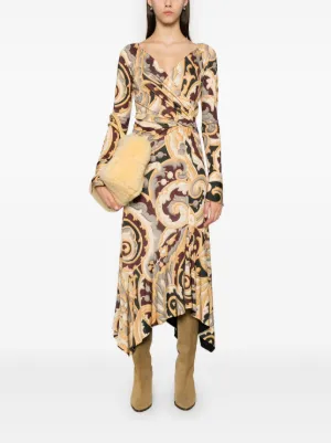 ETRO★エトロ プリントラップドレス ETRO】プリントコットンラップドレス
