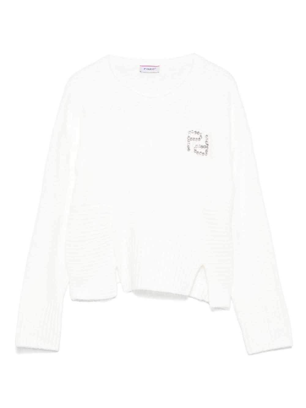 Pinko Kids logo-embellished sweater - White