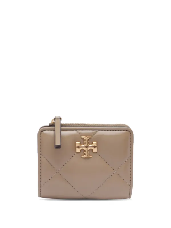 Tory Burch Kira Leather bi-fold Wallet Neutrals FARFETCH IN