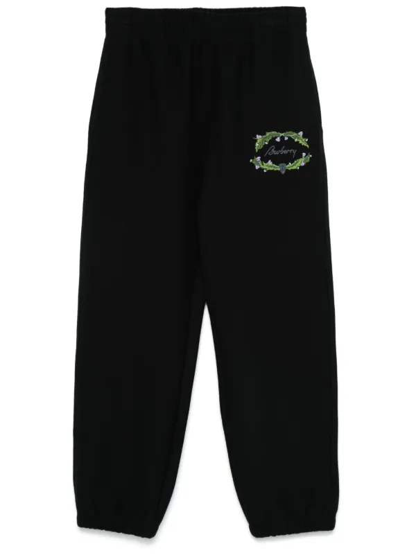 Burberry Logo-embroidered Track Pants in Black