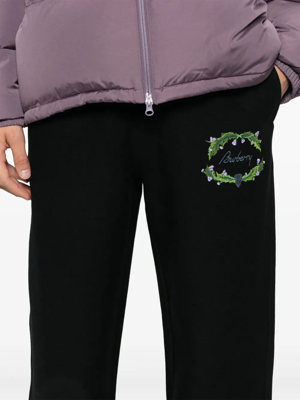 Burberry Trainingsbroek met geborduurd logo Zwart