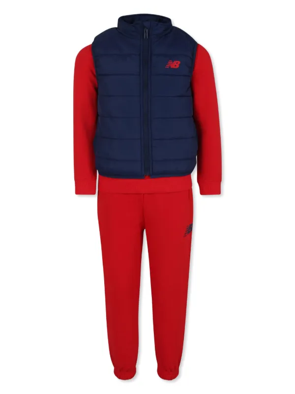 New Balance Kids logo print Tracksuit Red FARFETCH IE