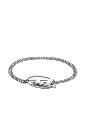 ★韓国の人気【DIESEL】★Oval D Logo Chain Bracelet★ Women's Oval D Logo Chain Bracelet | Silver | Diesel
