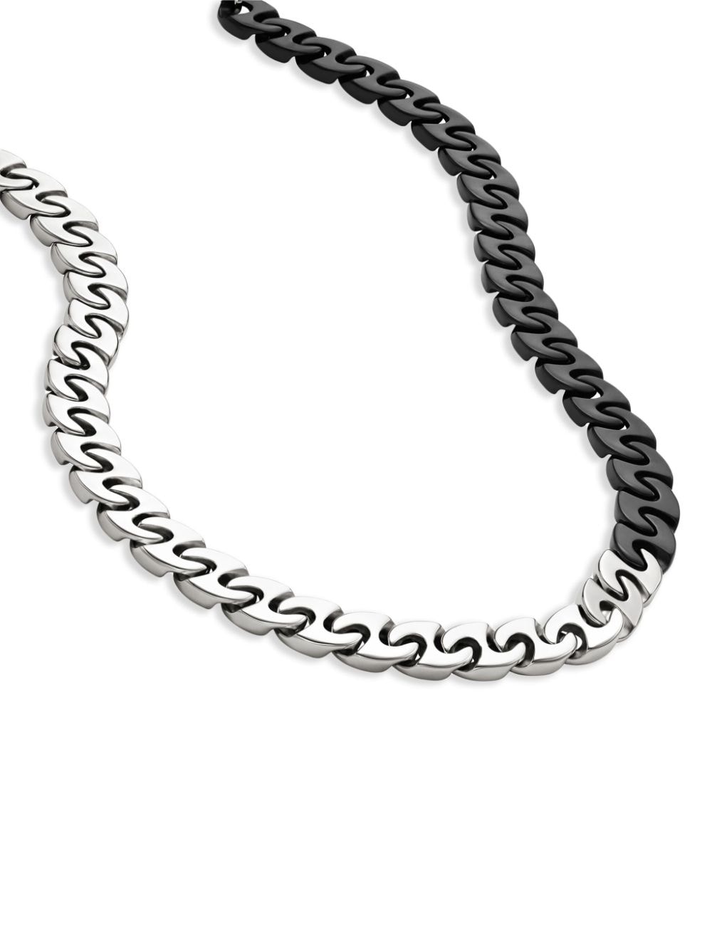 Shop Diesel Chain Necklace In Silver