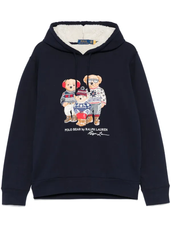 Polo Ralph Lauren Polo Bear print Hoodie Blue FARFETCH TR