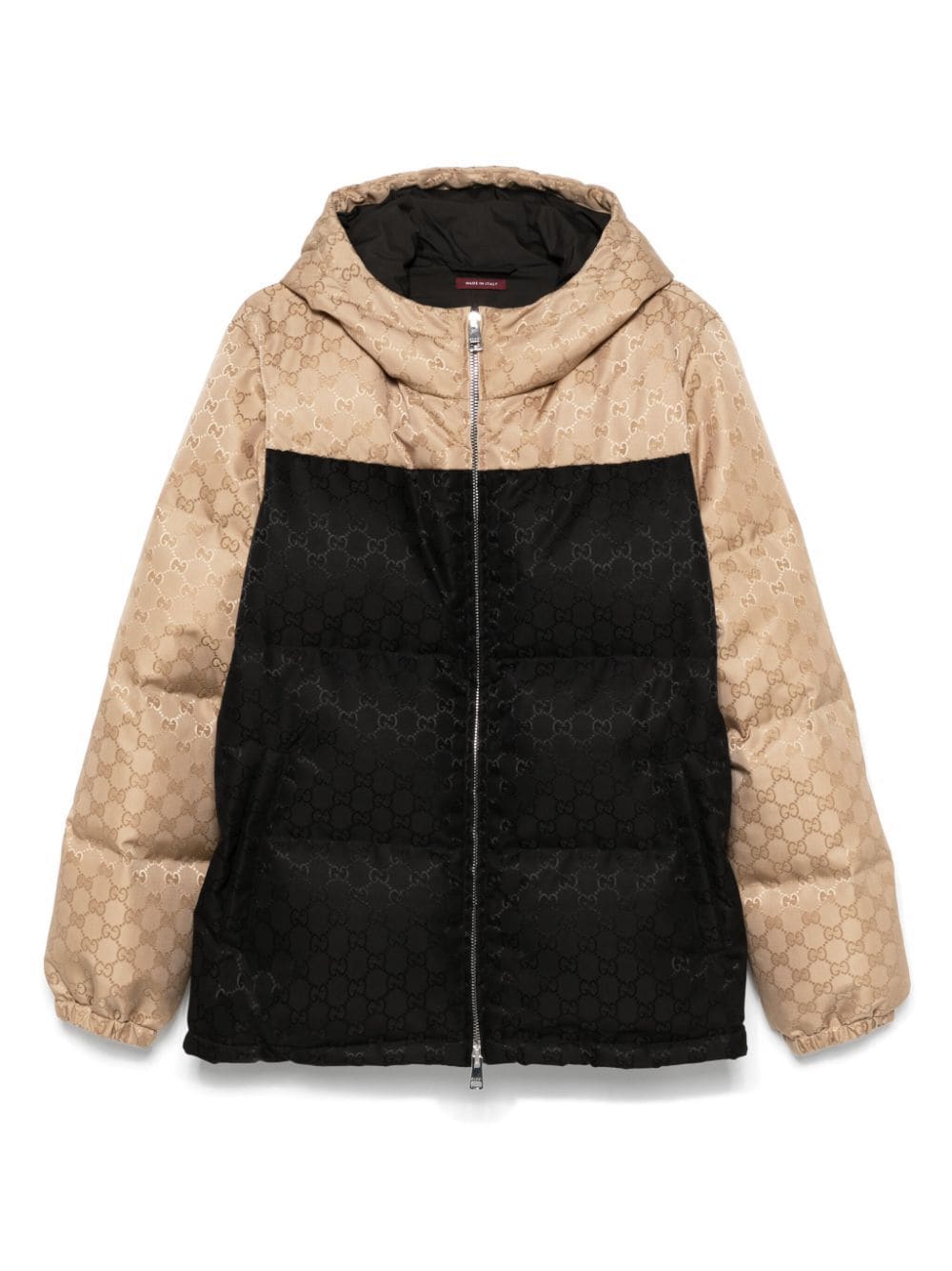 Shop Gucci Gg Canvas Puffer Jacket In Black