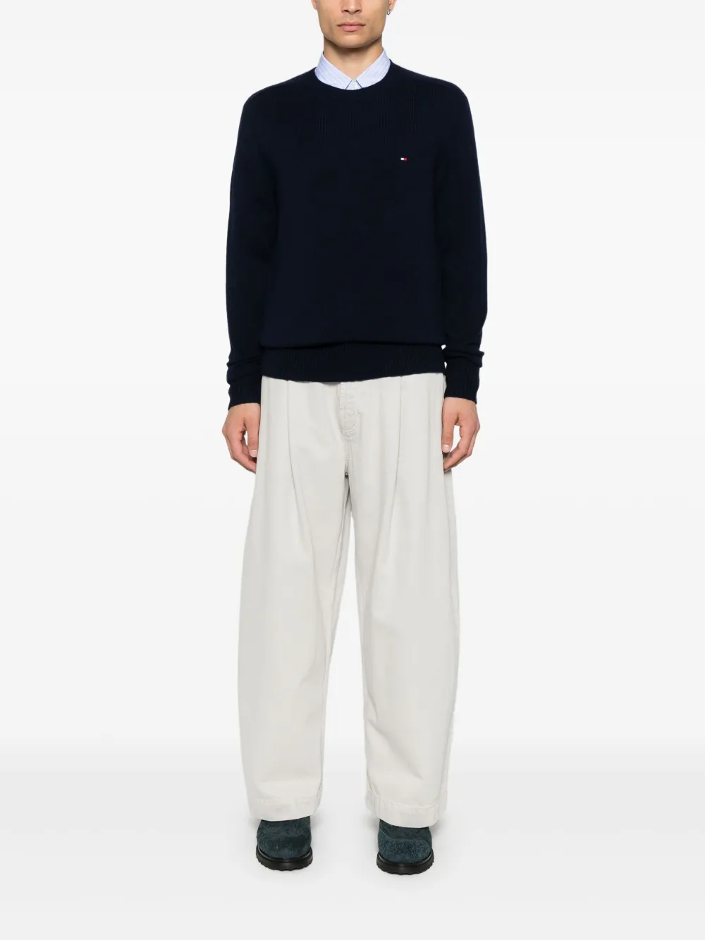 tommyhilfiger Tommy Hilfiger Wollen trui met ronde hals - Blauw