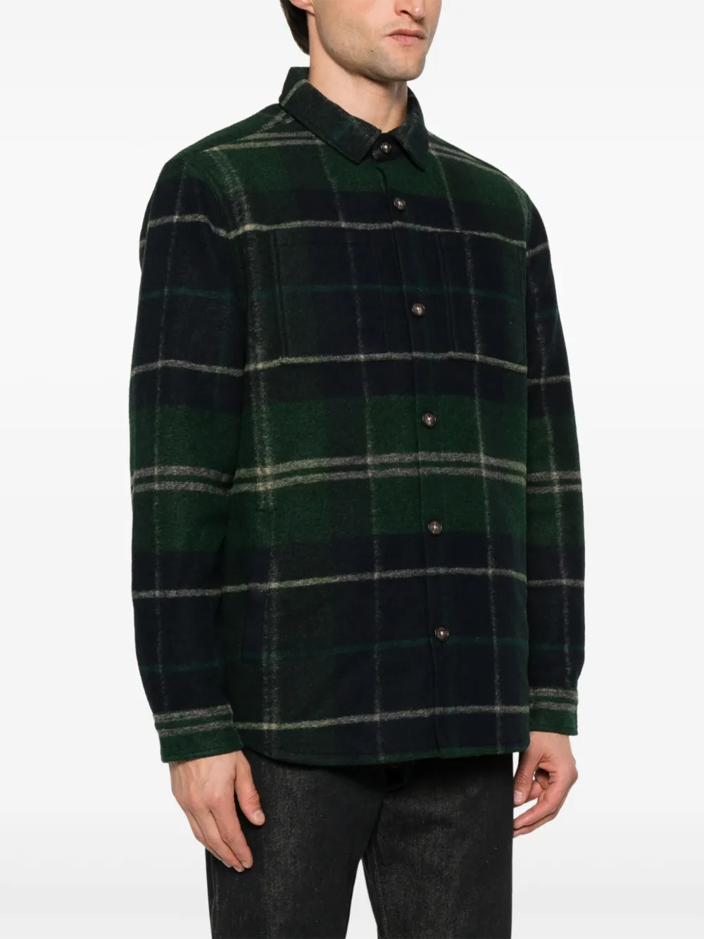 Barbour Shirtjack met tartan ruit Groen