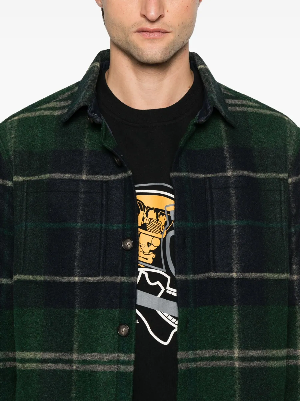 Barbour Shirtjack met tartan ruit Groen
