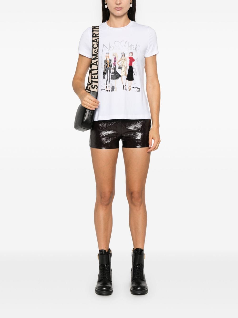 Shop Dkny City-print T-shirt In White