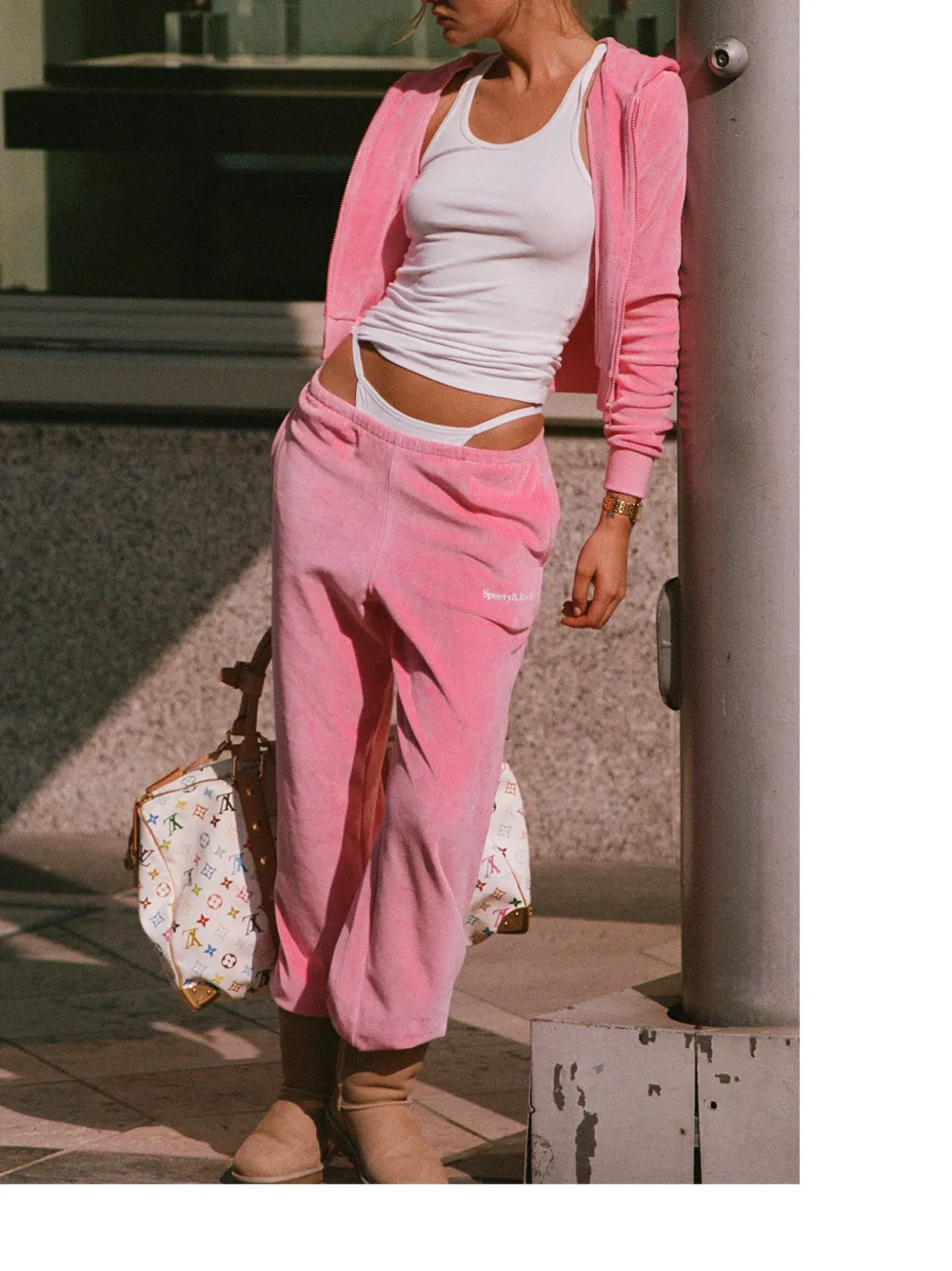 Sporty & Rich Sweater met capuchon Roze