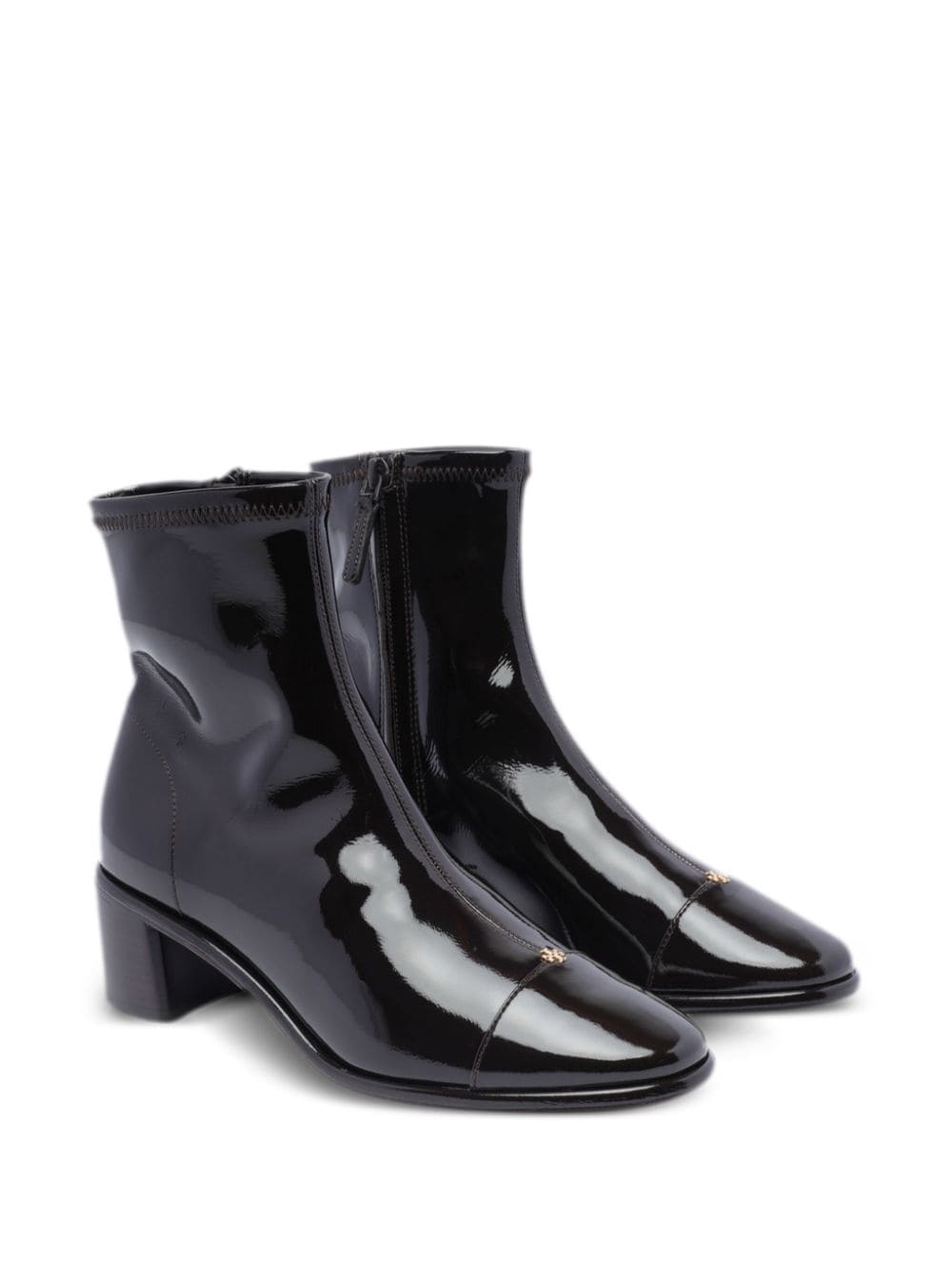 Tory Burch 55mm patent leather ankle boots Black