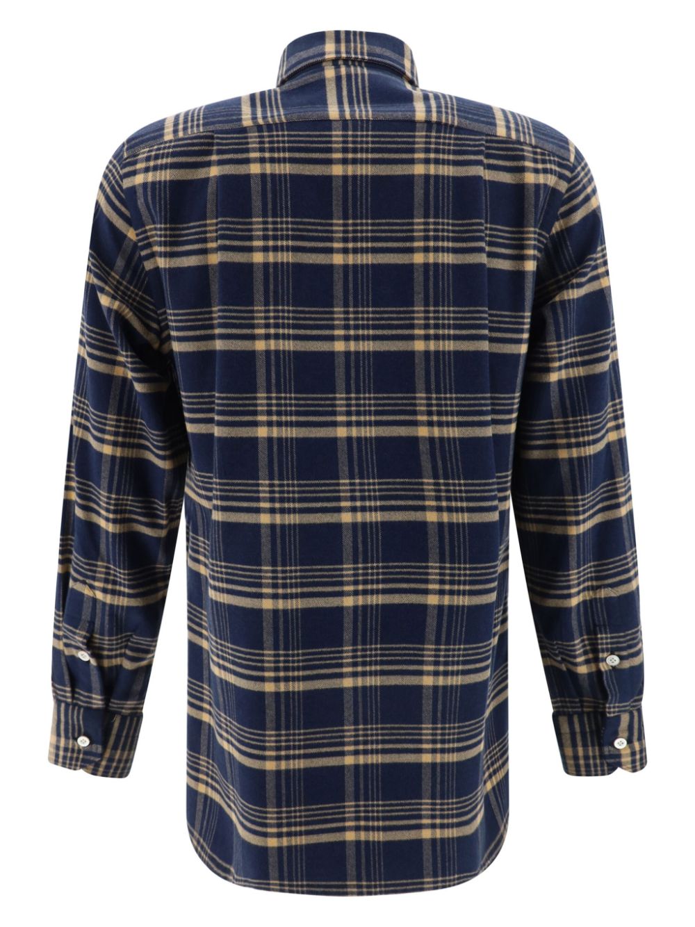 Shop Kiton Check Pattern Shirt In Blue