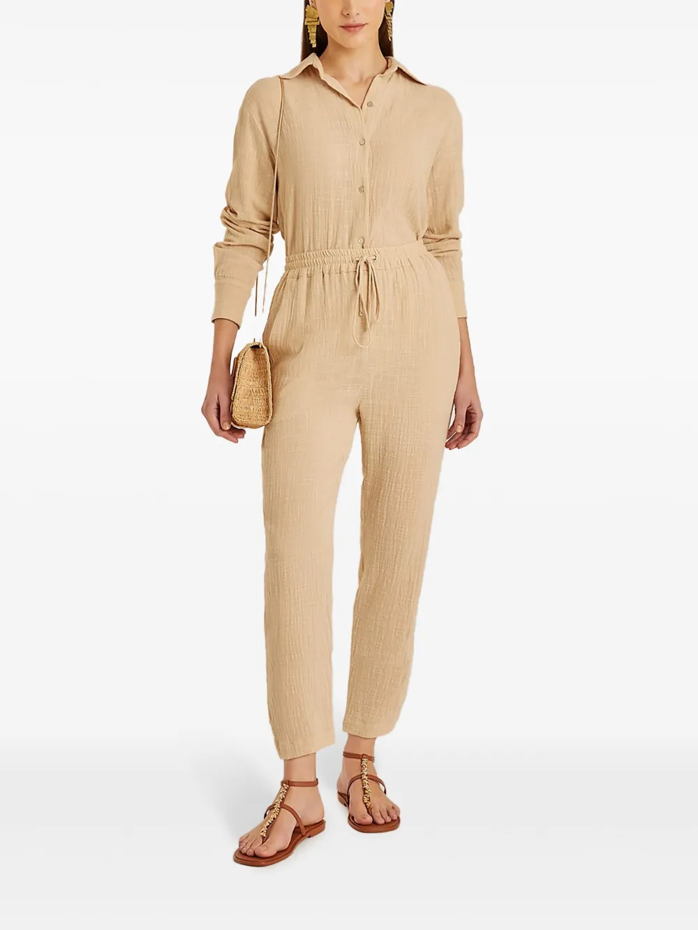 Lenny Niemeyer Straight broek van raffia - Beige