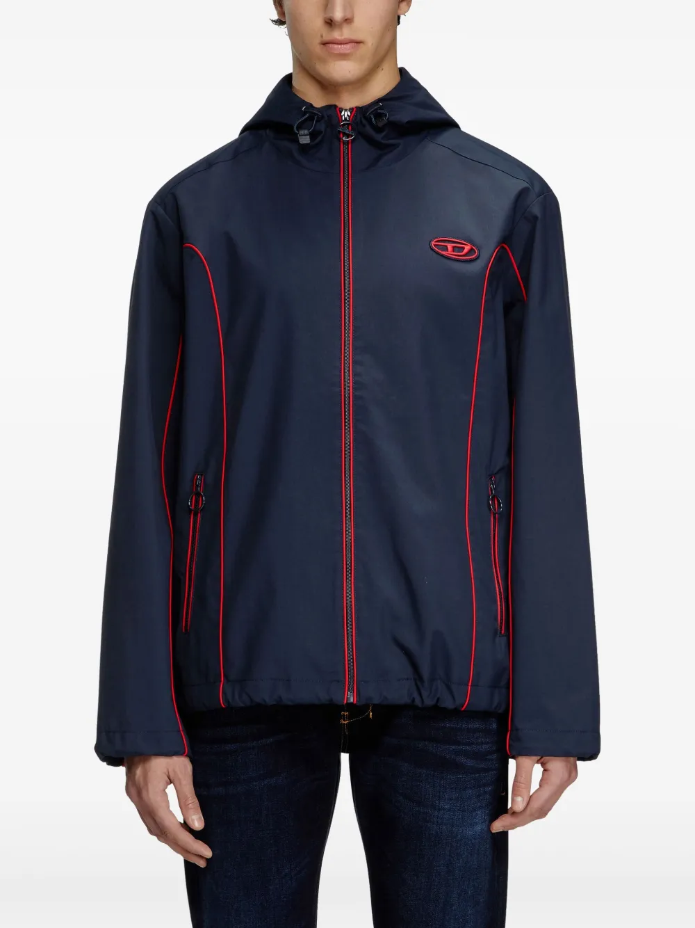 Diesel J-Hives jack met capuchon Blauw