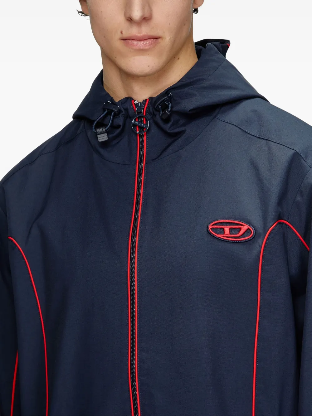 Diesel J-Hives jack met capuchon Blauw