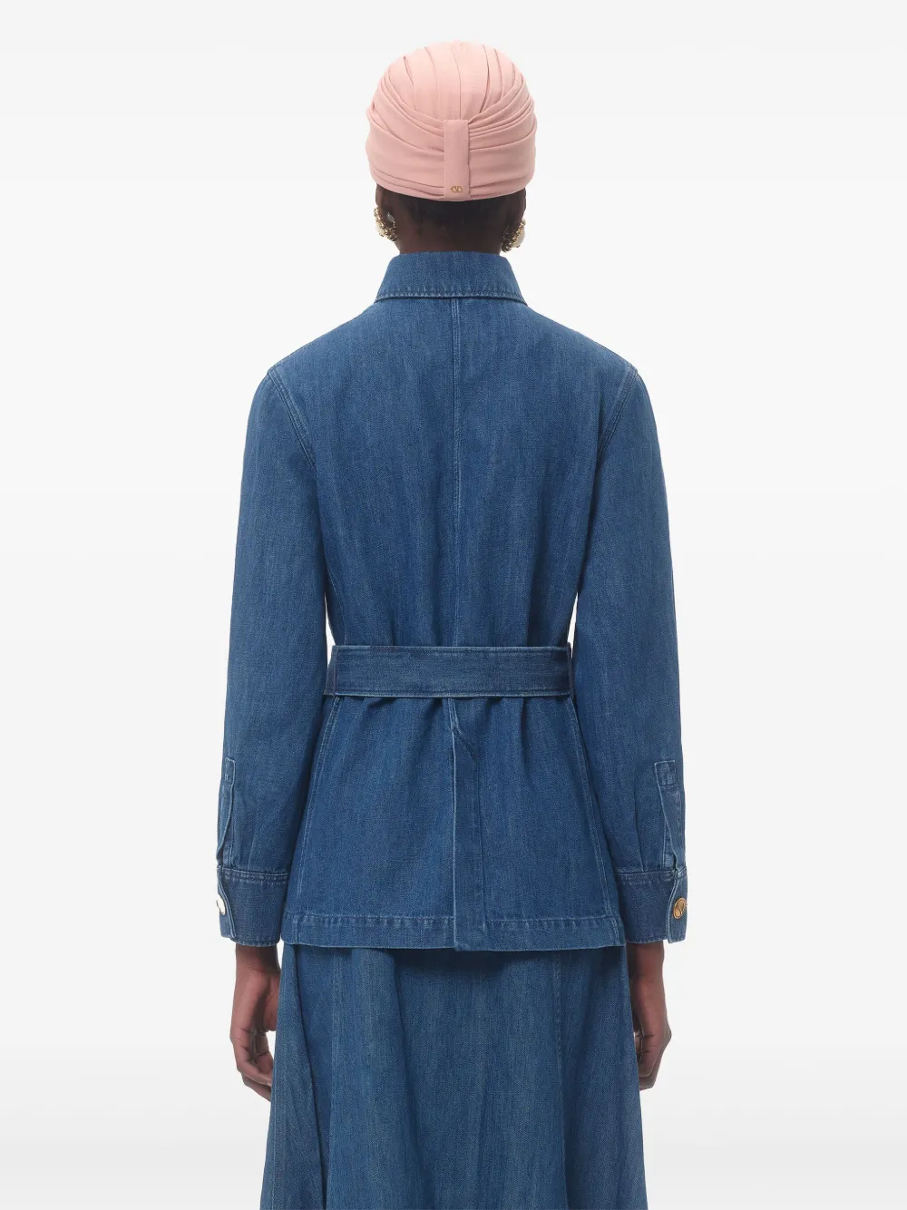 Shop Valentino Sahariana Denim Jacket In Blue
