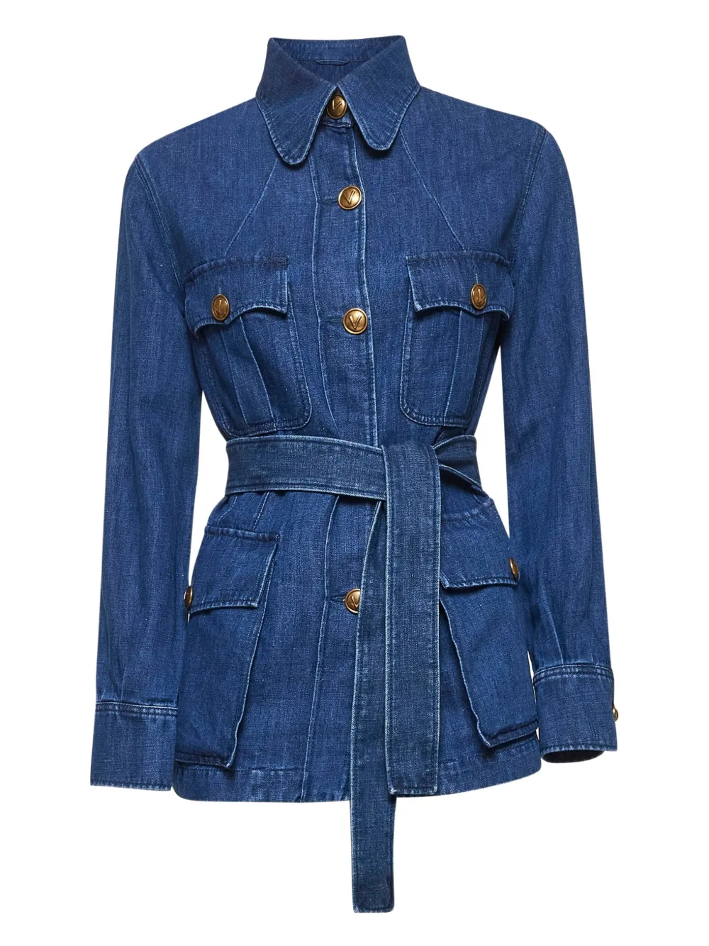 Valentino Garavani Sahariana denim jack Blauw