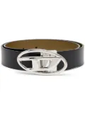 Diesel B-1DR logo-buckle leather belt - Black