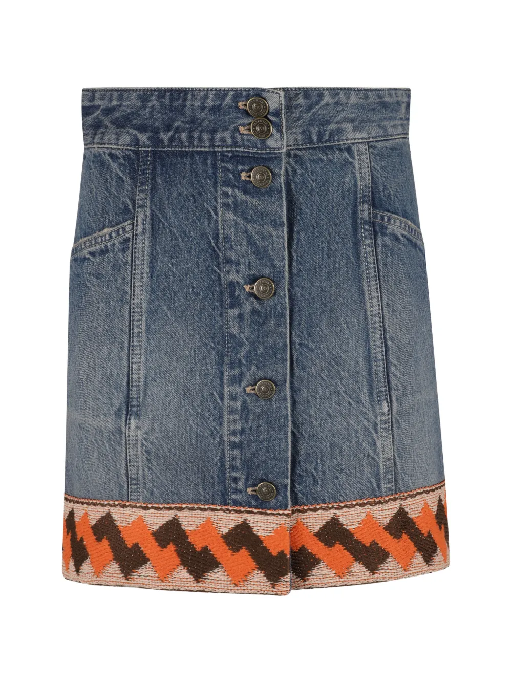 Valentino Garavani Minigonna denim con effetto jacquard - Blu