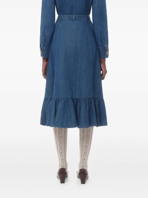 VALENTINO直営店 ライトウェイト デニム スカート Valentino Garavani ライトウェイト デニムスカート | ブルー