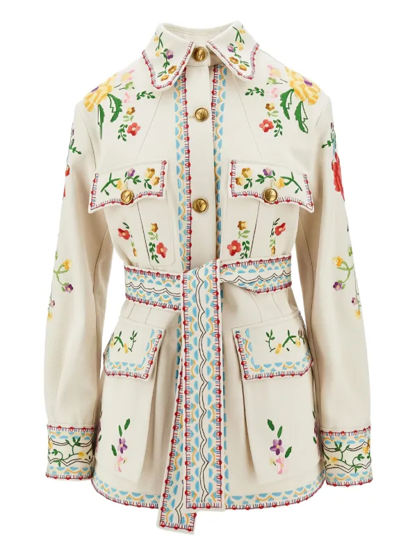 ジャケット Valentino Garavani Embroidered Denim Jacket 25730349_59249706_600.jpg