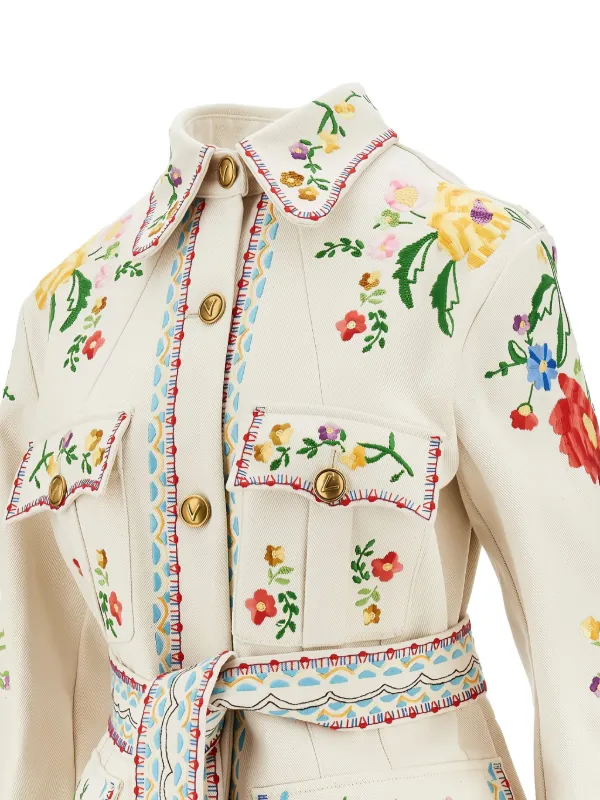 ジャケット VALENTINO GARAVANI Embroidered Denim Blazer VALENTINO Embroidered Denim Jacket MULTICOLOUR | Base Blu