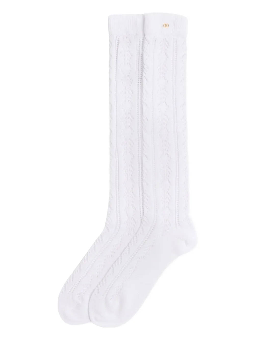 Valentino+Garavani+chaussettes+à+detail+VLogo+-+Blanc