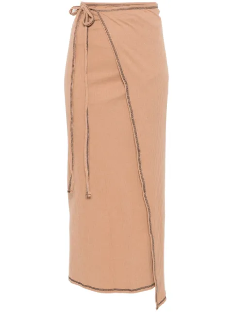 Baserange ribbed-knit midi skirt
