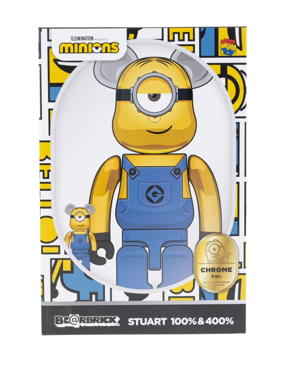 MEDICOM TOY x Minions Stuart Chrome Ver. 100% And 400% Figure Set | Blue |  FARFETCH AO