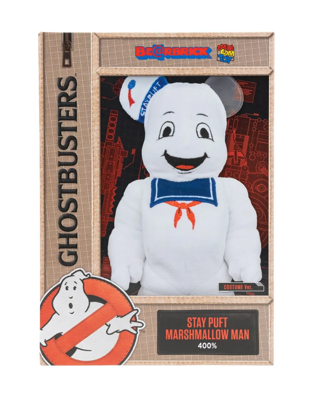 Medicom Toy X Ghostbusters Be@rbrick Stay Puft Marshmallow Man Costume 400% Figure In White