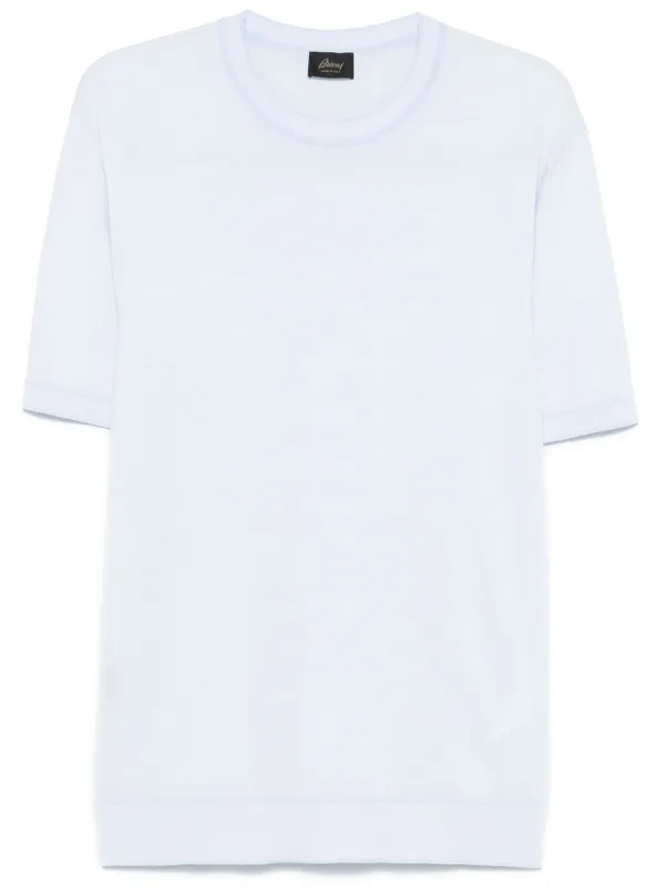 Brioni Fine-knit T-shirt in Blue