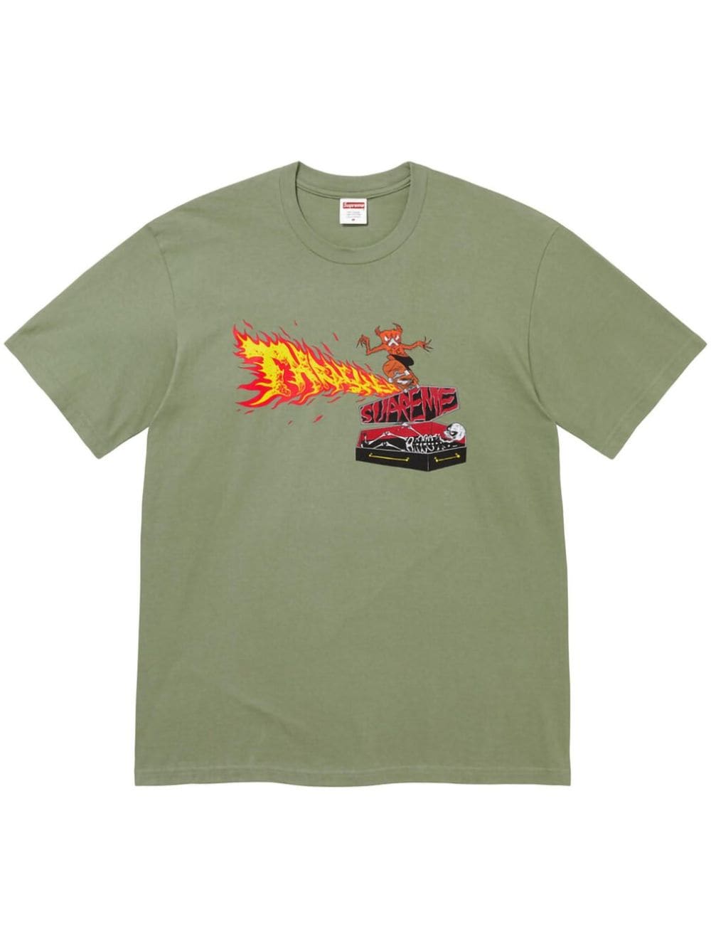 Shop Supreme X Thrasher Back Tail "green" T-shirt