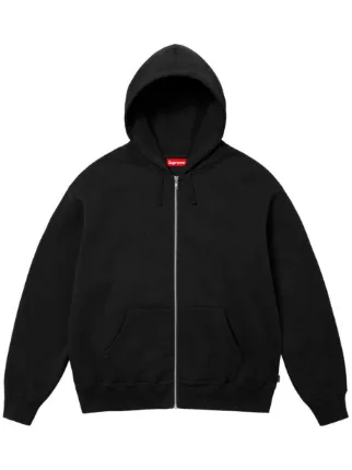 Black supreme zip up hoodie sale