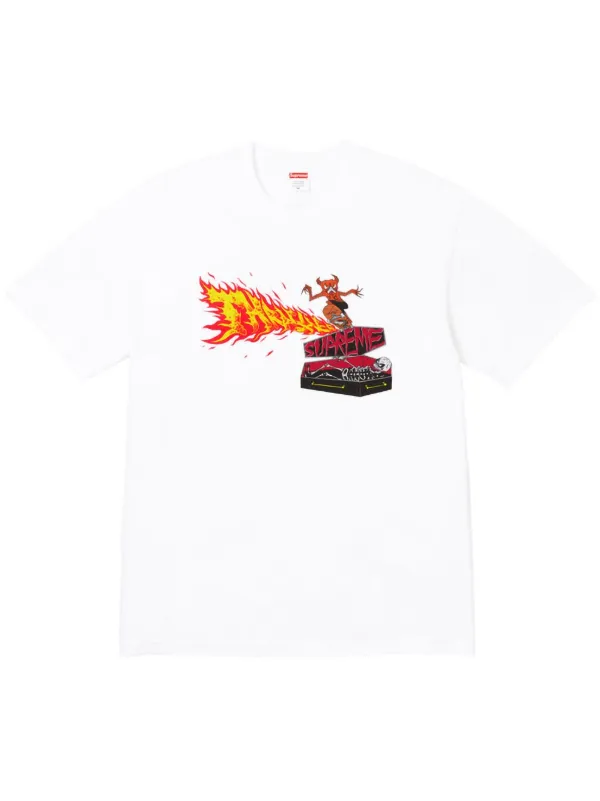 Supreme fire tee white online