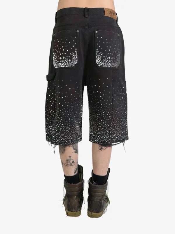 BIRTH OF  CHILD ハーフパンツ BIRTH OF ROYAL CHILD crystal-embellished washed-denim Shorts