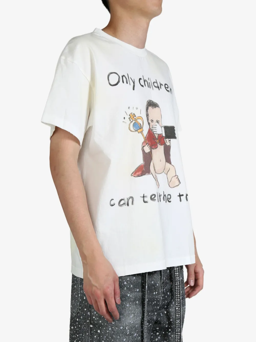 BIRTH OF ROYAL CHILD Truth Print T-shirt - Wit