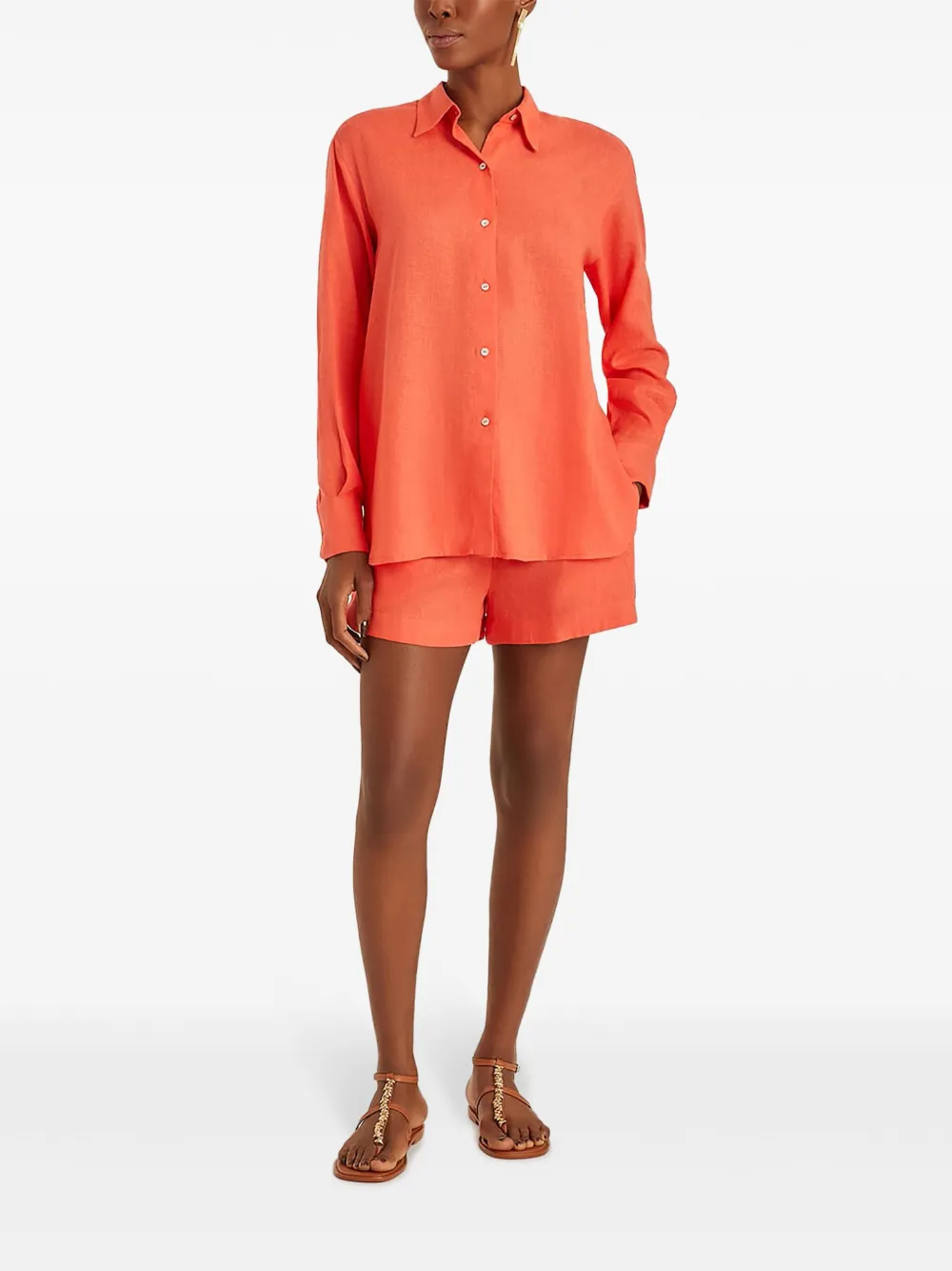 Lenny Niemeyer Shorts met elastische tailleband - Oranje