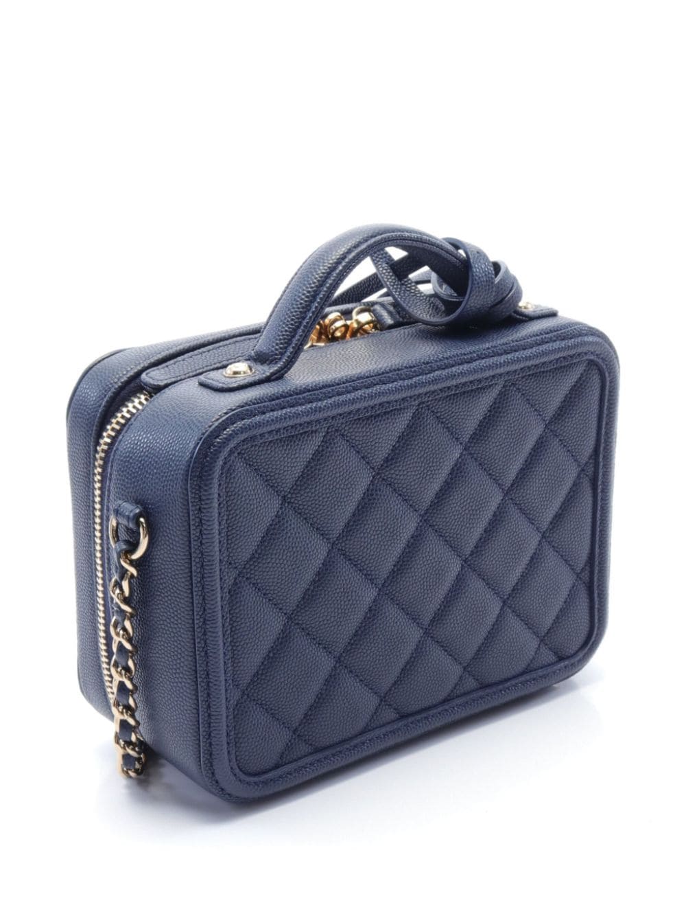 CHANEL Pre-Owned 2019 mini Filigree toilettas - Blauw