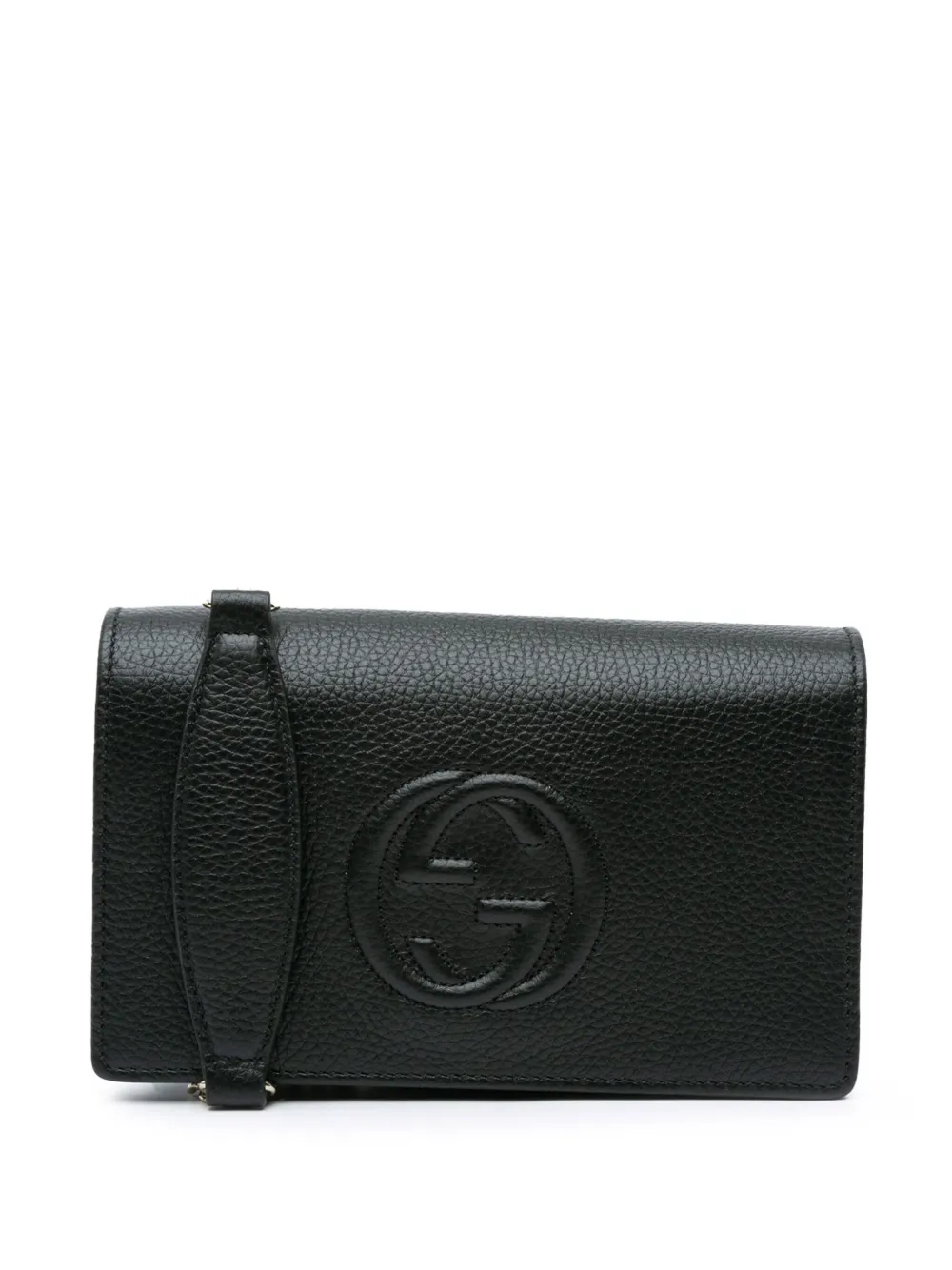 Gucci Pre Owned 2000 2015 Soho Leather Wallet On Chain Crossbody Bag Black FARFETCH AO