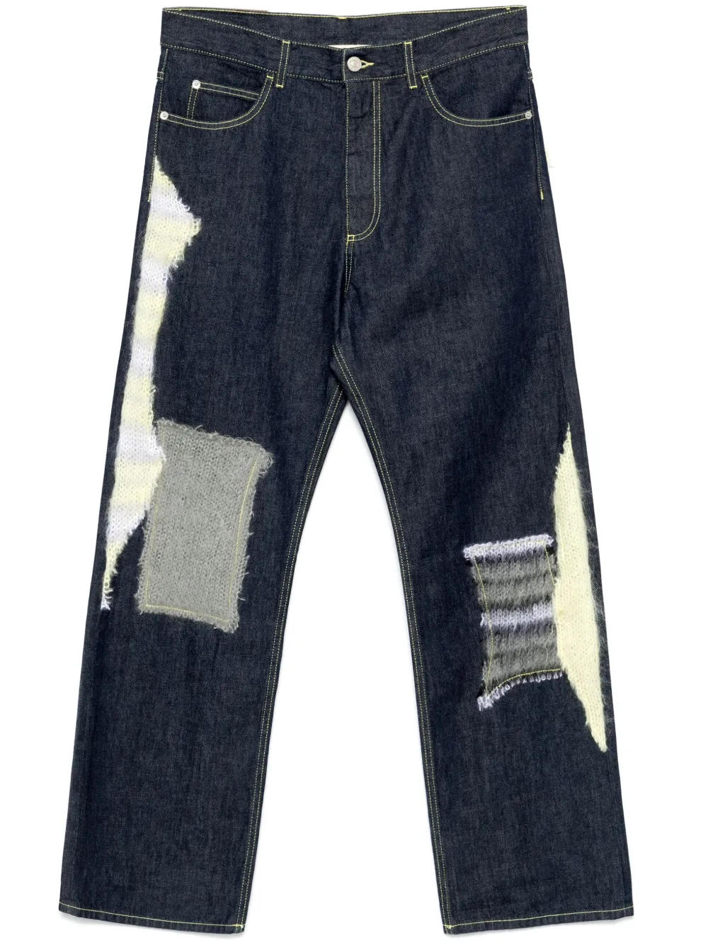 Marni knitted-patchwork jeans Men
