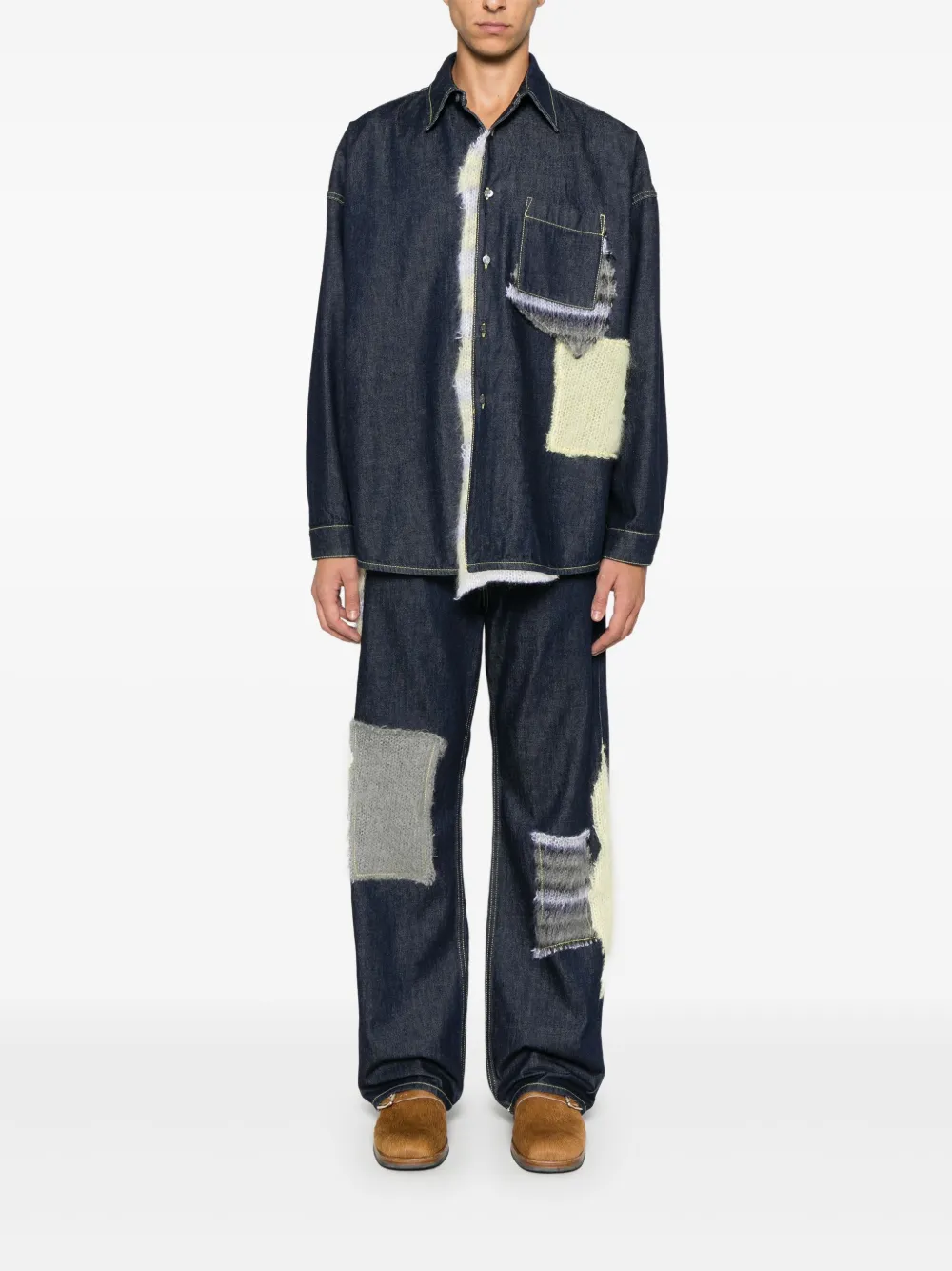 Affordable Marni knitted-patchwork jeans Men